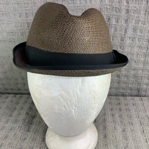 Vintage 60’s Men's Brownish Gray Fedora straw Hat By Adam Sovereign.